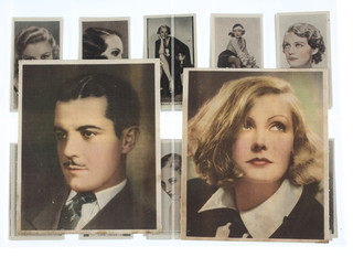 Cigarette cards,Film Pictorial, practical issue Film Stars circa 1930, extra large size(2) together with Godfrey Philips, Cinema Beauties, Series B 1933, a set of 35 