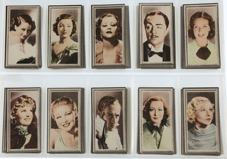 Cigarette cards, Godfrey Philips Ltd, Stars of Screen, 1936, embossed a set of 48 together with Geoffrey Philips, Screen Stars 1936, second arrangement (known as Series B), a set of 48