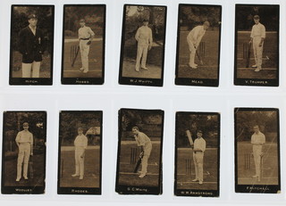 Cigarette cards, F & J Smith Glasgow, Cricketers 1912, a set of 10 