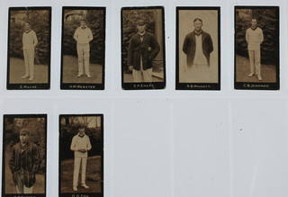 Cigarette cards, F & J Smith Glasgow, Cricketers, Series 2  51-70, comprising nos. 53, 54, 57, 58, 60, 62 and 69