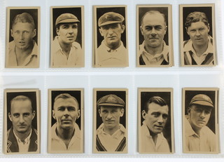 Cigarette cards, Major Drapkin & Co, Australian and English Test Cricketers (Export 1928) a set of 40 together with J Millhoff & Co, Famous Cricketers 1928 (small size) a set of 27