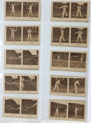 Cigarette cards, Godfrey Philips, Lawn Tennis 1930 a set of 25 together with Geoffrey Philips Speed Champions 1930, a set of 30 