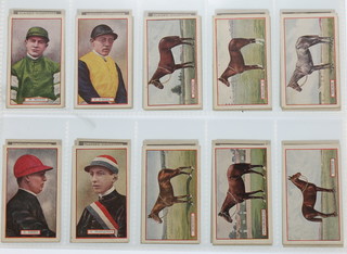 Cigarette cards,  Godfrey Philips Ltd, Derby Winners and Jockeys 1923, a set of 25 together with John Player & Sons, Racing Caricatures 1925, a set of 40 