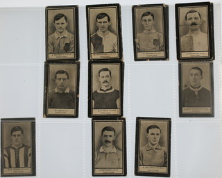 Cigarette cards, W D & H O Wills, International Footballers, 1909-1910 and United Services Issue 1910, a set of 17