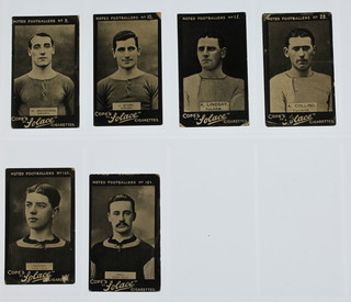 Cigarette cards, Cope Brothers & Co, Noted Footballers, Solace Cigarettes 1910, a set of 6