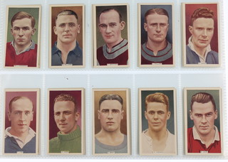 Cigarette cards, Godfrey Philips Ltd, Famous Footballers 1936, a set of 50 together with International Caps Footballers 1936, a set of 50 