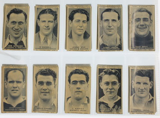 Cigarette cards, Carreras Ltd, Footballers 1948, cut to standard size, post 1940, turf slide issue, a set of 50