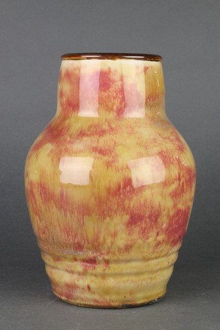 A Royal Doulton baluster vase with slip glaze decoration X8893 5512 8" 