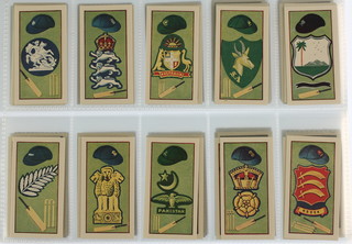 Trade cards, Cane Products Ltd., Cricket Clubs and Badges 1957, a set of 25, D C Thomson, County Cricketers 1957, a set of 16, County Cricketers Hotspur 1957, a set of 16, County Cricketers Rover 1957, a set of 16, County Cricketers The Wizard 1957, a set of 16,