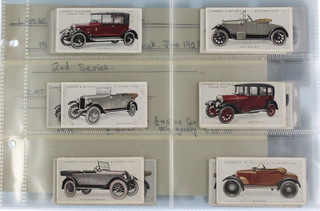 Cigarette cards, Lambert & Butler, Motorcars, green backs, October 1922, a set of 25, Godfrey Philips, Motorcars at a Glance 1924, a set of 50, W D & H O Wills, Motorcars 1924, a set of 48