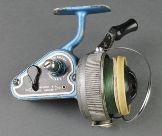 A J W Young Ambidex spinning fishing reel, blue and silver version 