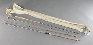 A Sundridge Dipper 12' match rod with Quiver tip complete with sleeve, together with a 7' spinning rod with sleeve 