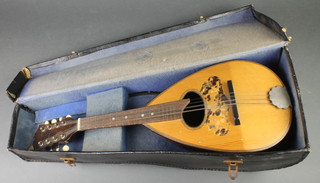 An Italian 8 stringed mandolin, labelled Francesco Perretti Figli, cased 
