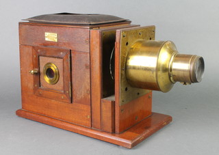 J Lizars, a mahogany and brass banded magic lantern, missing chimney