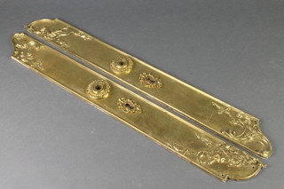A large and impressive pair of 19th Century Continental gilt metal door plates 25" 