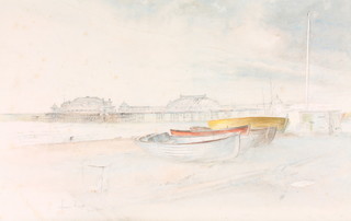 James Forsyth, watercolour, a study of the Palace Pier Brighton, signed and dated Spring 1980 13 1/2" x 21" 
