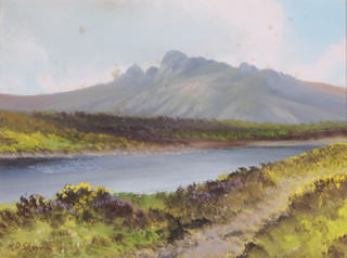 R D Sherrin, gouaches a pair, highland landscape scenes with distant hills, signed, 7 1/2" x 10" 