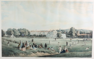 C T Dodd, print, "The Cricket Match Tonbridge School" 19" x 31" 