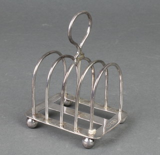 A silver six bar toast rack, Sheffield 1898, 100 grams