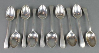 10 silver coffee spoons, 124 grams