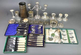 5 cased silver plated sets and minor plated items