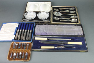 5 cased silver plated sets