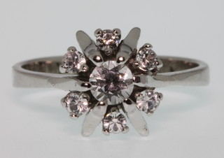 A silver gem set ring, size M 1/2 