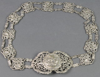 A Victorian silver plated Reynolds Angels belt