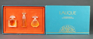 A boxed set of 3 Lalique Les Introuvables, Ultimate Collection, boxed set 1993-1995, scent bottles 