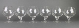 6 Rosenthal large clear glass brandys 