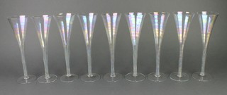 A set of 9 opalescent tapered champagnes 