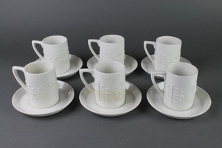 A set of 6 Portmeirion Totem coffee cups and saucers 