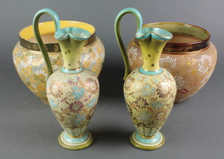 A pair of Doulton Silicon ewers and 2 ditto jardinieres