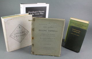 W Albery, 1 volume "The Ancient Borough of Horsham 1295-1885", 1 volume "Millenium Facts of Horsham and Sussex 947-1947",l Montague Sharpe "Some Accounts of Bygone Hanwell", Henry Burstow "Reminiscences of Horsham" and G T Cooper "Horsham Heroes of the Great War" 