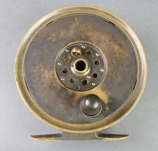 A Moscrops 4 1/2" all brass salmon fishing reel 