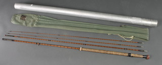 A Hardy No.3 The Wood Salmon fishing rod with spare tip, complete with slip and Hardy alloy case, circa 1940  