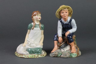 2 Royal Doulton figures - Heidi HN27975 4 1/2" and Tom Sawyer HN2926 5" 