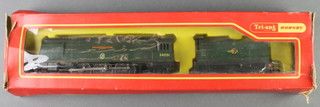 A Triang Hornby R356S Battle of Britain Class Loco "Winston Churchill" with R38 tender, boxed (there is slight damage to the box)