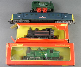 A Triang Hornby R868 tank locomotive M7, ditto R.52S 3F tank loco, a Lima double headed locomotive The Royal Fife and Forfar Yeomanry clockwork locomotive