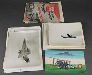 A 1966 Edition of The Royal Observer Corps Journal for The Royal Review, Reserve Gazette 1948 and various black and white photographs of aircraft 