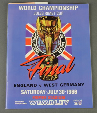 A 1966 World Championship World Cup final programme together with a match ticket for the West Stand enclosure