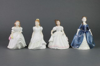 4 Royal Doulton figures - Kerry HN3036 5 1/2", Lynsey HN3043 5", Amanda HN3635 5" and Debbie HN2385 6" 