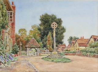 Alex Tawson, watercolour, a study of a rural townscape, Shere, signed, 11" x 15" 