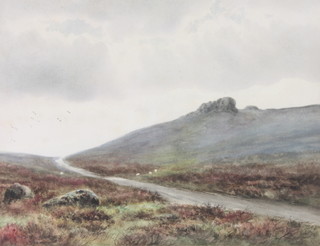 W H Dyer, watercolour, "Hey Tor Dartmoor", signed 10 1/2" x 13 1/2" 