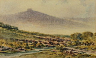 D Larousse, watercolour, a study of Lydford Dartmoor, signed 5" x 8" 