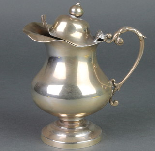 A 19th Century Continental silver baluster lidded jug with S scroll handle 248 grams 