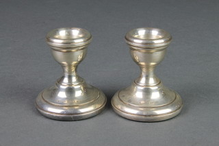 A pair of silver baluster dwarf candlesticks, Birmingham 1970