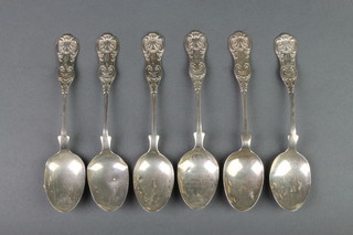 A set of  6 Victorian silver Kings pattern teaspoons, Glasgow 1856, 96 grams