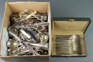 12 cased Christofle forks and minor cutlery