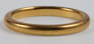 A 22ct yellow gold wedding band, size L, 4 grams